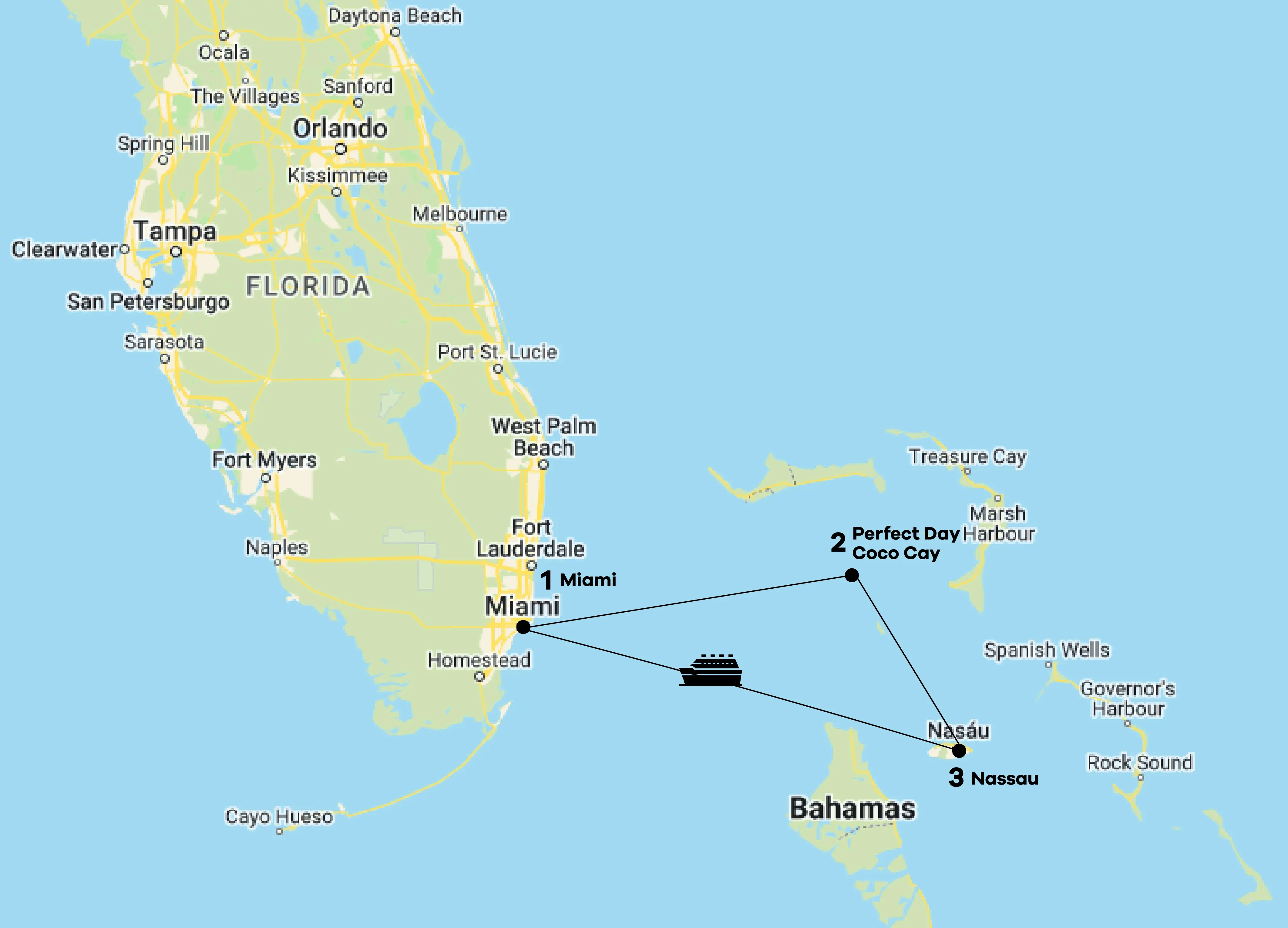 mapa bahamas