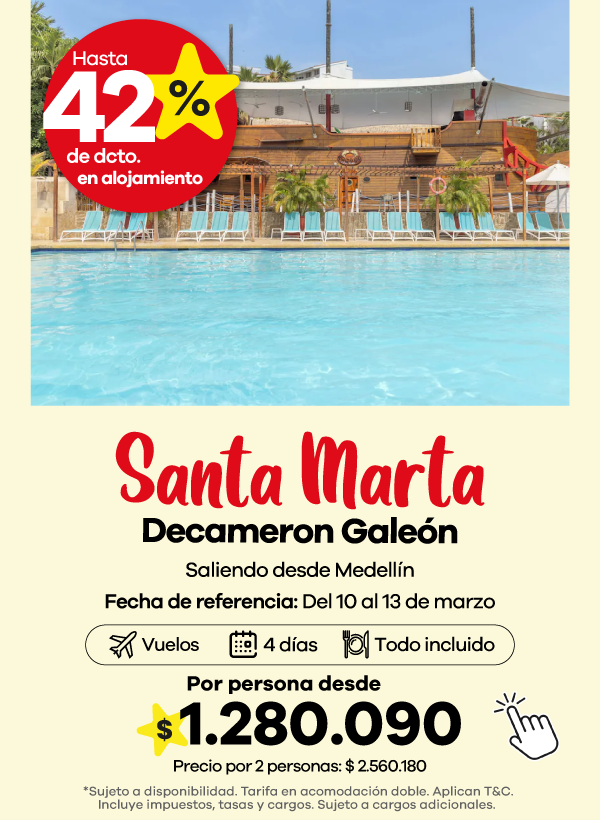 Santa Marta todo incluido con Decameron Galeón