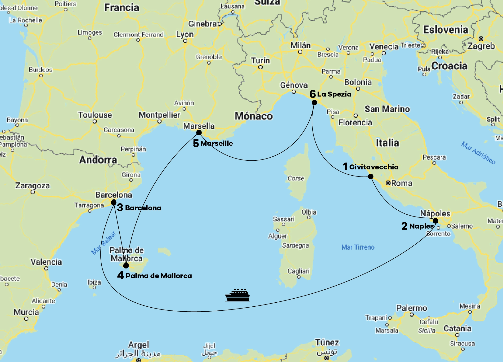 Recorrido Crucero