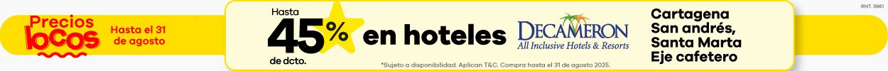 Hasta 45% de dcto en hoteles Decameron