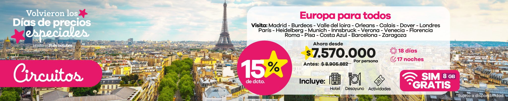 Principal mobile circuito Europa para todos
