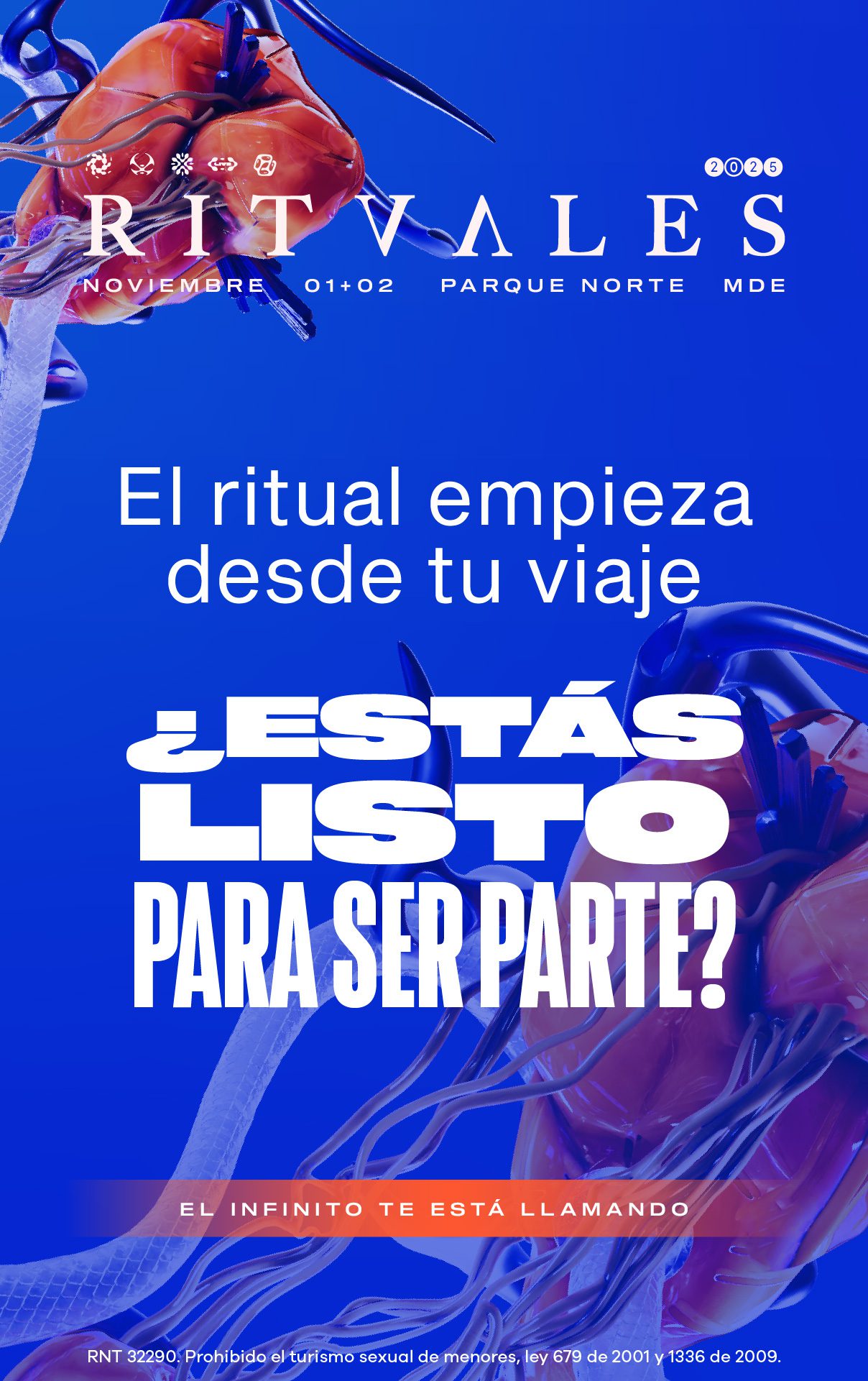 Vive RITVALES 2025 en Medellín, 1 y 2 de noviembre en Parque Norte. Música, cultura y viajes. ¡Compra tus entradas y organiza tu viaje ahora!