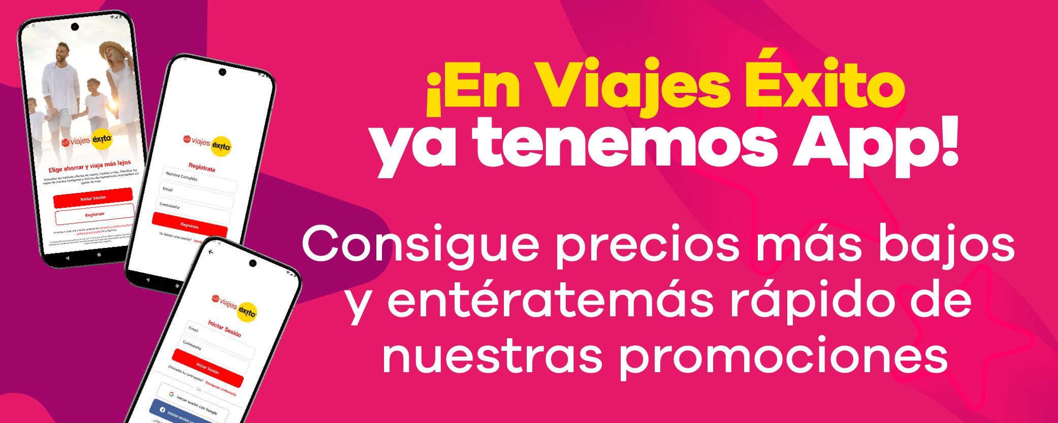 Ofertas especiales en la App de Viajes Éxito, aprovecha los descuentos para ti!