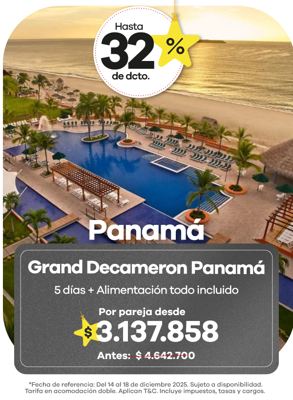 Hotel en Panamá hotel Grand Decameron con 5 días todo incluido, promoción y descuento por Black Friday Viajes 2025.