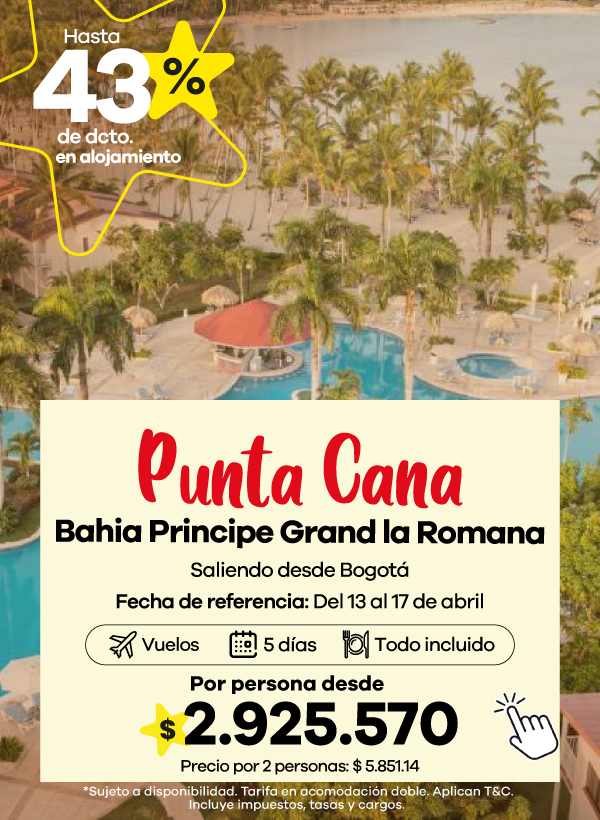 Resort Bahía Príncipe Grand La Romana en Punta Cana, oferta de alojamiento todo incluido con descuento y vuelos incluidos.