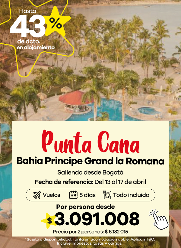 Resort Bahía Príncipe Grand La Romana en Punta Cana, oferta de alojamiento todo incluido con descuento y vuelos incluidos.
