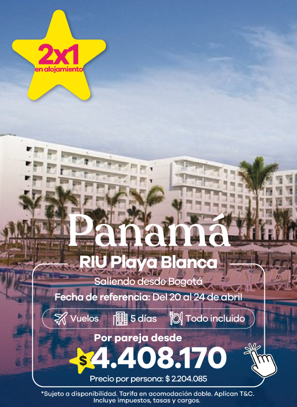 Panamá en RIU Playa Blanca. Incluye vuelos, 5 días todo incluido y oferta 2x1 en alojamiento.