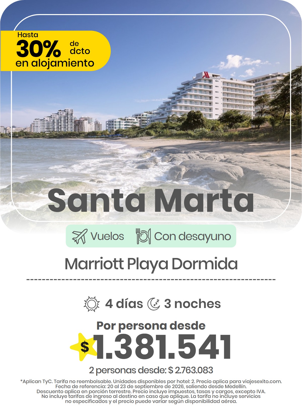 Paquete a Santa Marta: Marriott Playa Dormida