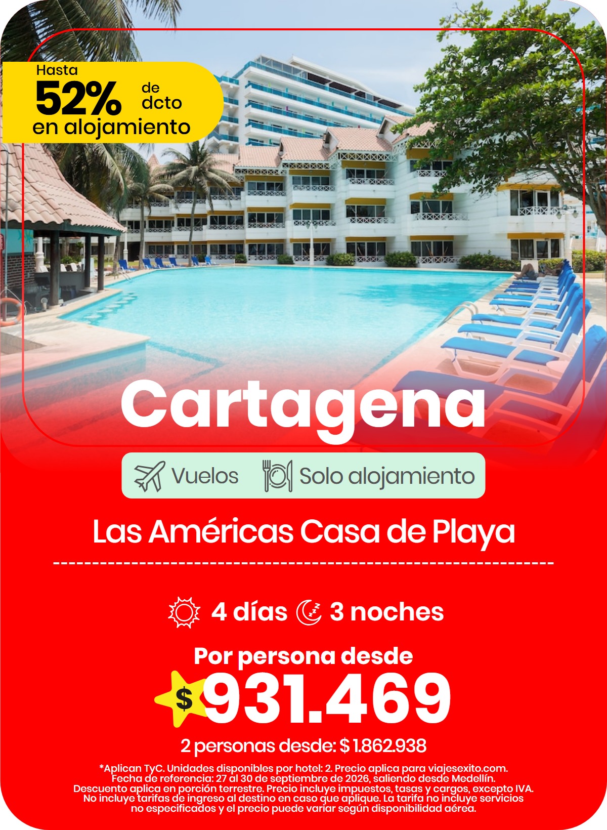 Paquete a Cartagena: Las Américas Casa de Playa