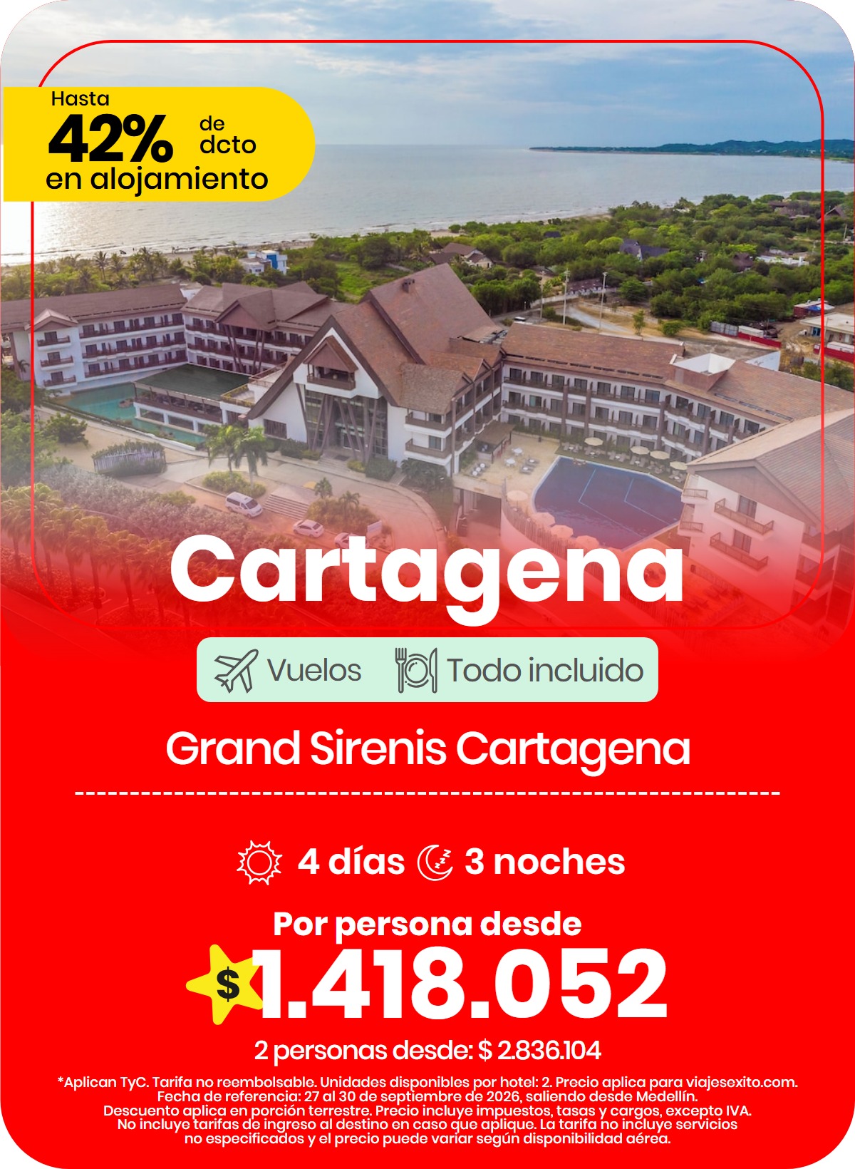 Paquete a Cartagena: Grand Sirenis Cartagena