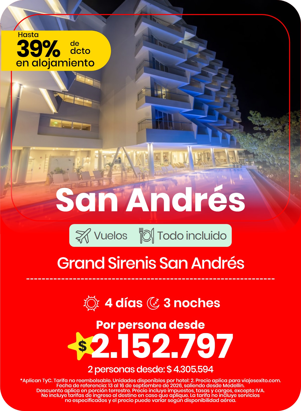 Paquete a San Andrés: Grand Sirenis San Andrés
