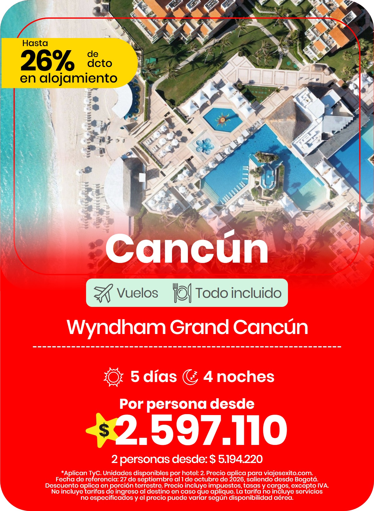 Paquete a Cancún: Wyndham Grand Cancún