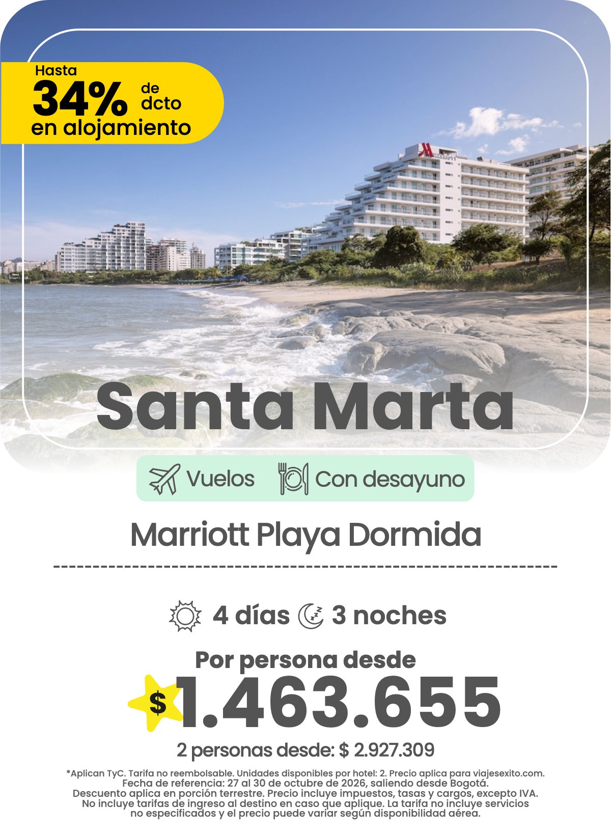 Paquete a Santa Marta: Marriott Playa Dormida