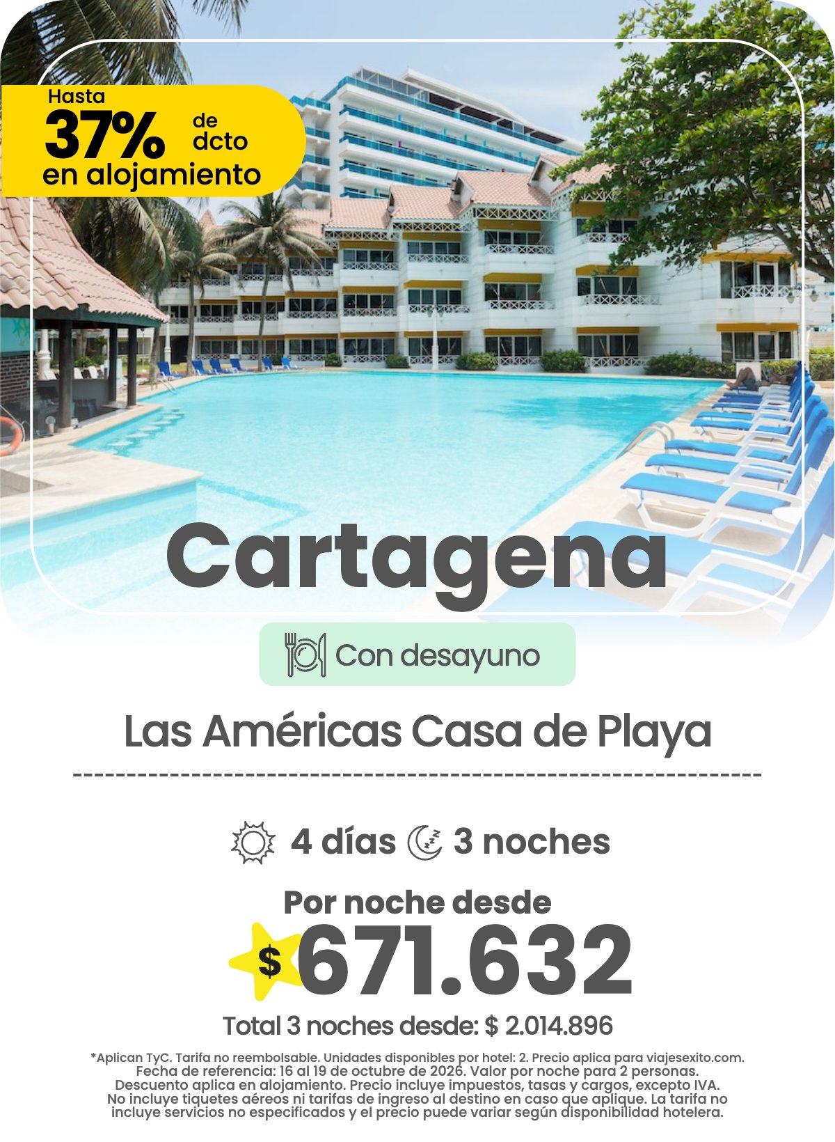 Hotel en Cartagena: Las Américas Casa de Playa