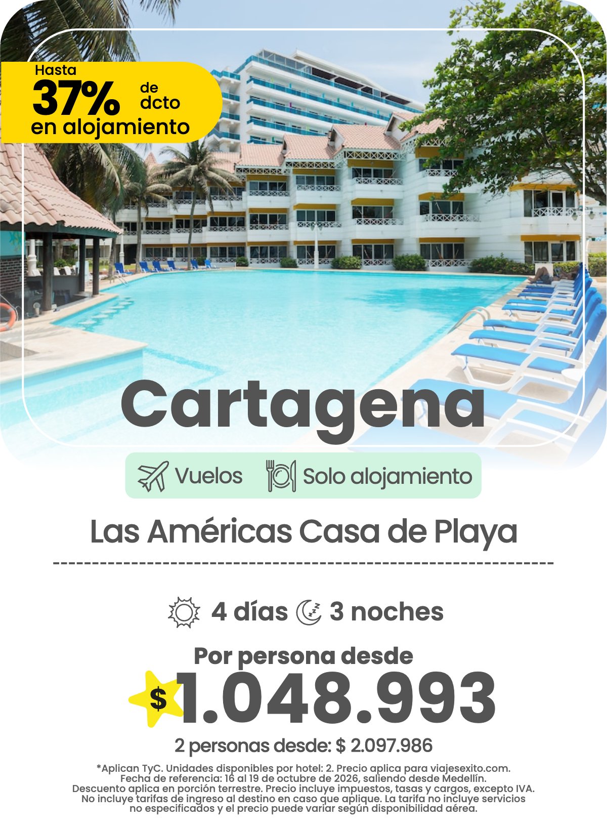 Paquete a Cartagena: Las Américas Casa de Playa