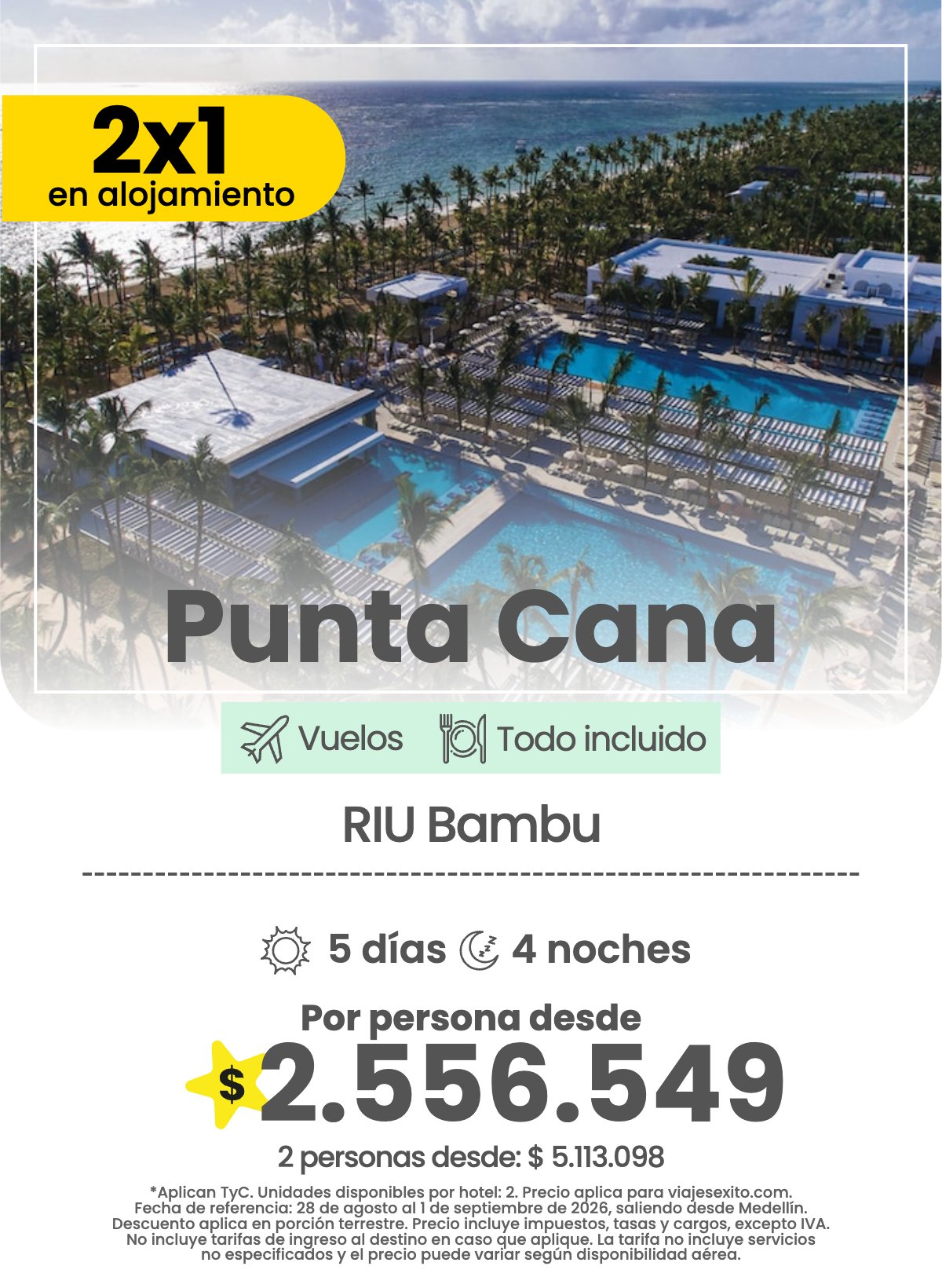 Paquete a Punta Cana: RIU Bambu