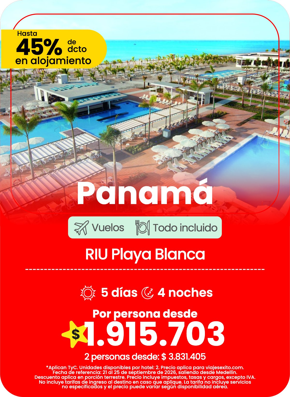 Paquete a Panamá: RIU Playa Blanca
