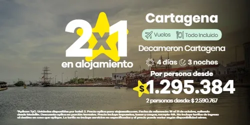 Paquete a Cartagena: Decameron Cartagena todo incluido, 2x1 en alojamiento