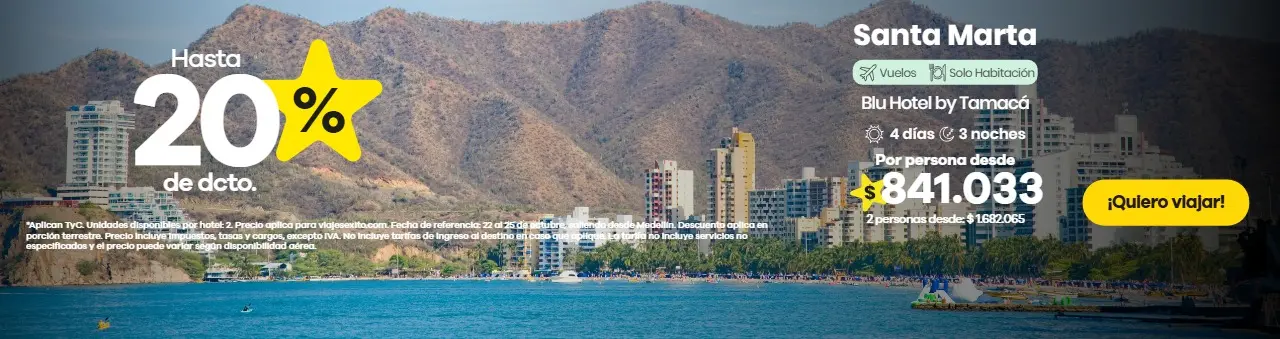 Paquete a Santa Marta: Blu Hotel by Tamaca, hasta 20% de descuento en alojamiento