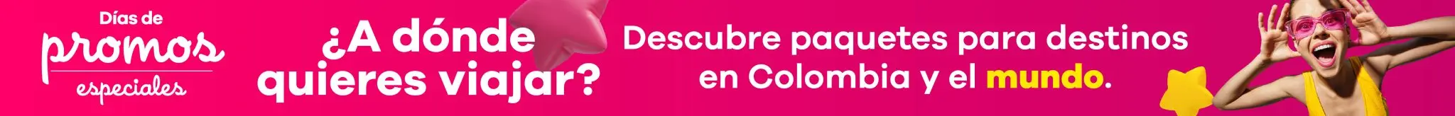 Banner promocional de Viajes Éxito en la sección «Inicio»