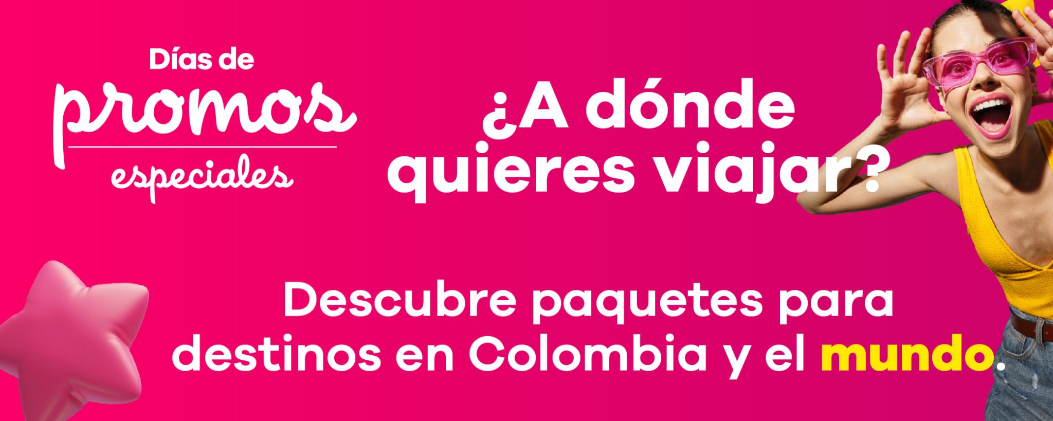 Banner promocional de Viajes Éxito (versión móvil) en la sección «Inicio»