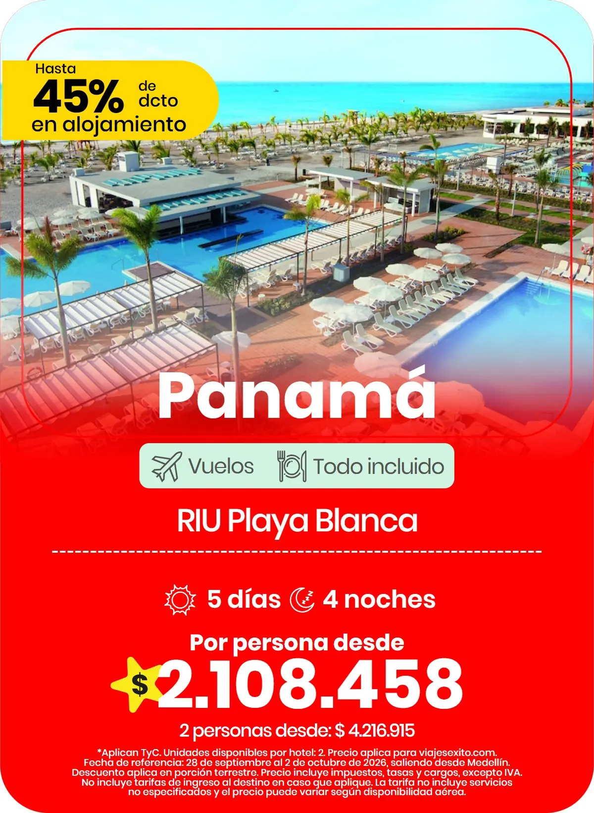 Paquete a Panamá: RIU Playa Blanca
