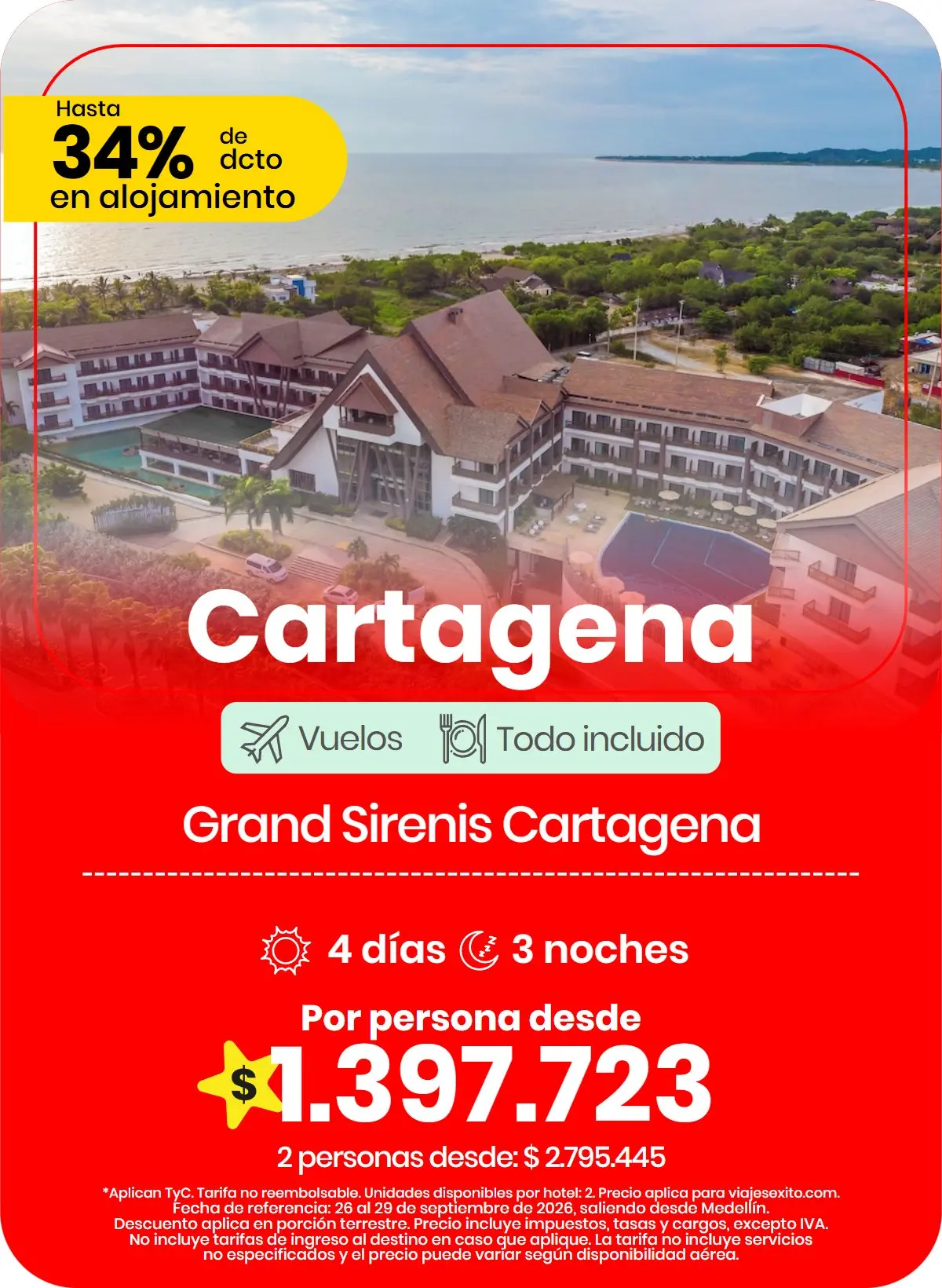 Paquete a Cartagena: Grand Sirenis Cartagena