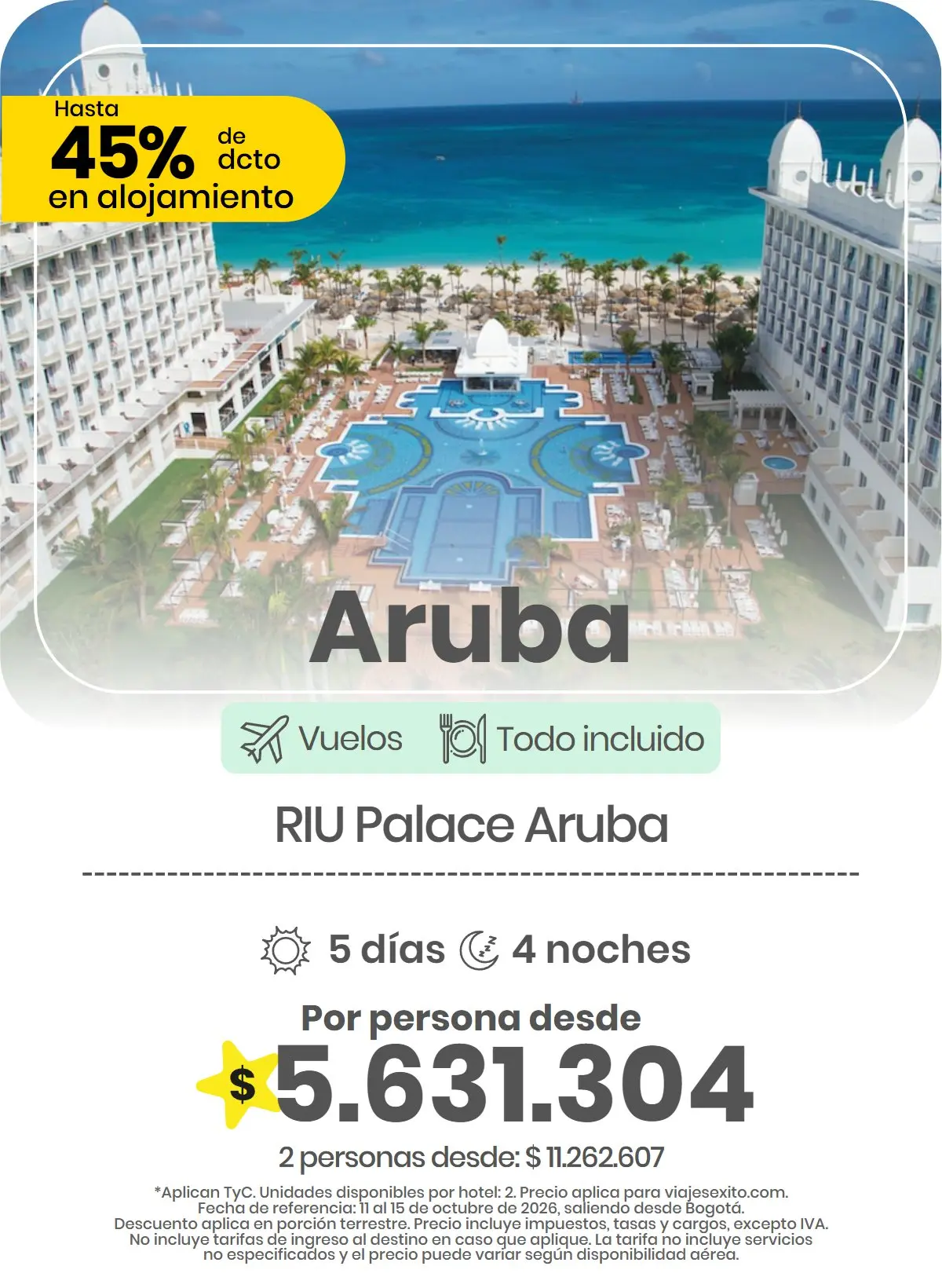 Paquete a Aruba: RIU Palace Aruba