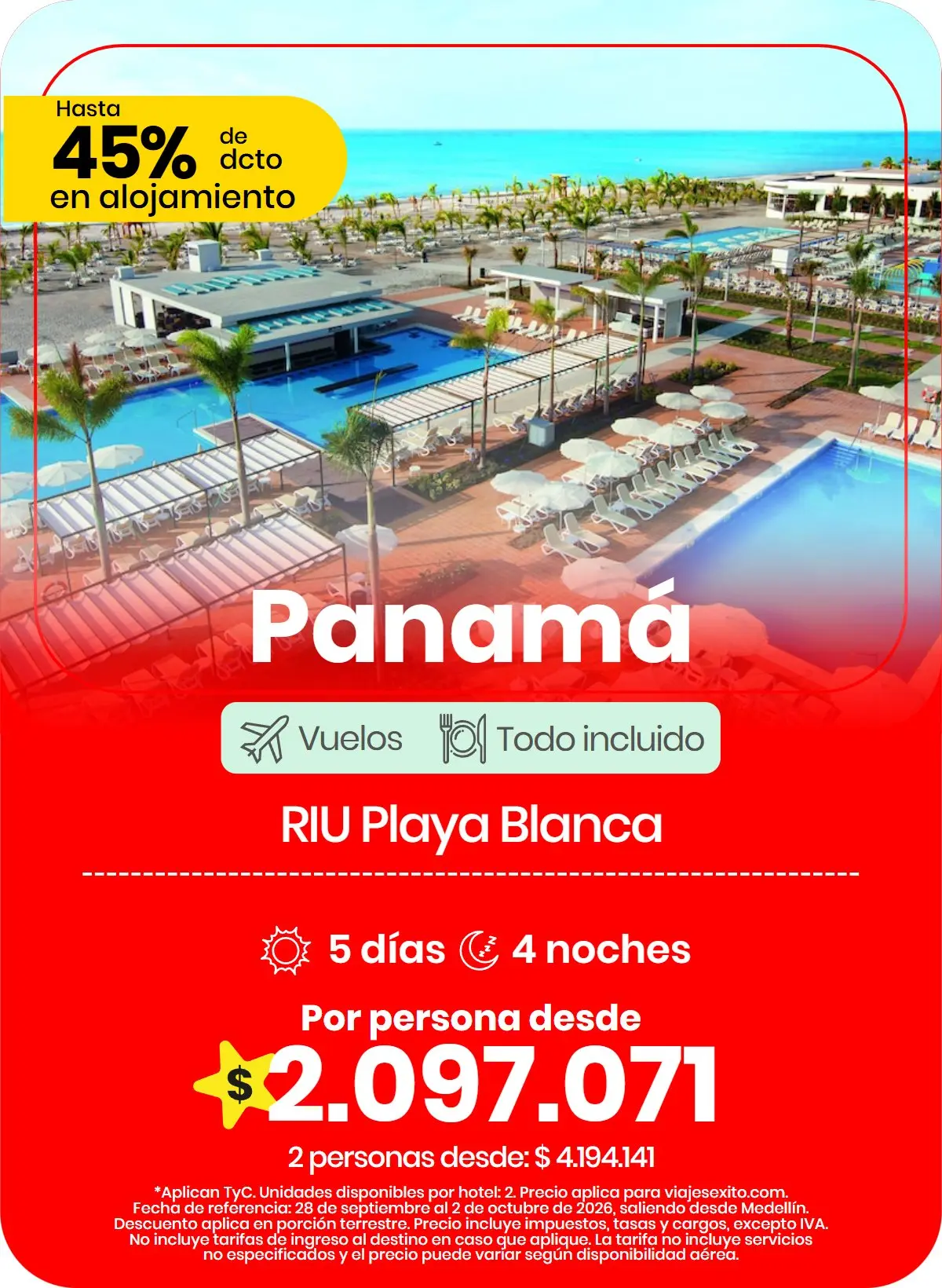Paquete a Panamá: RIU Playa Blanca