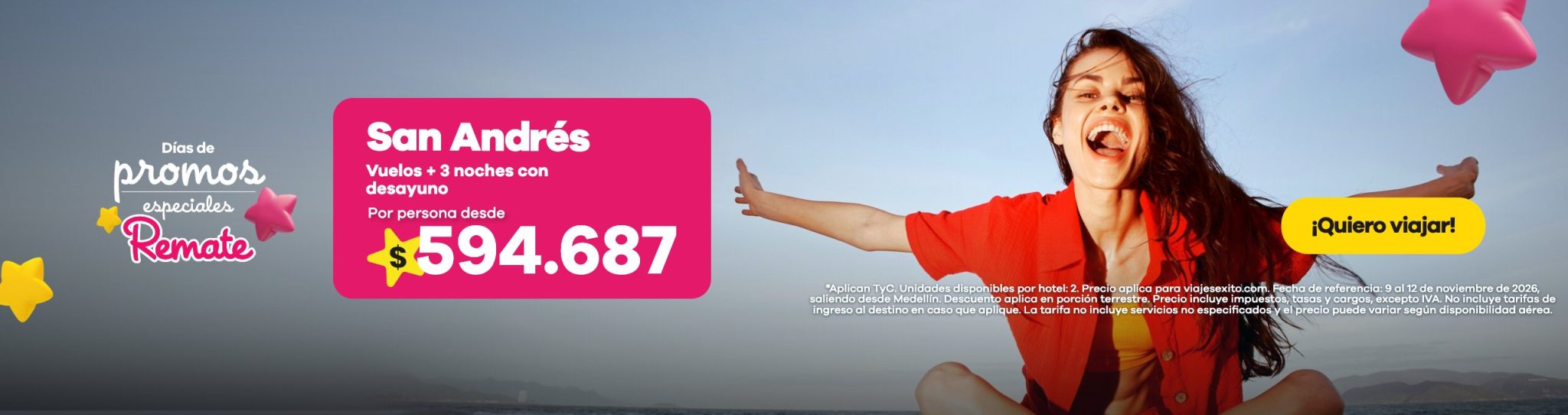 Días de promos especiales: paquete a San Andrés con desayuno incluido, vuelos y 3 noches en Casa Sun Day Hotel Boutique, por persona desde $594.687.
