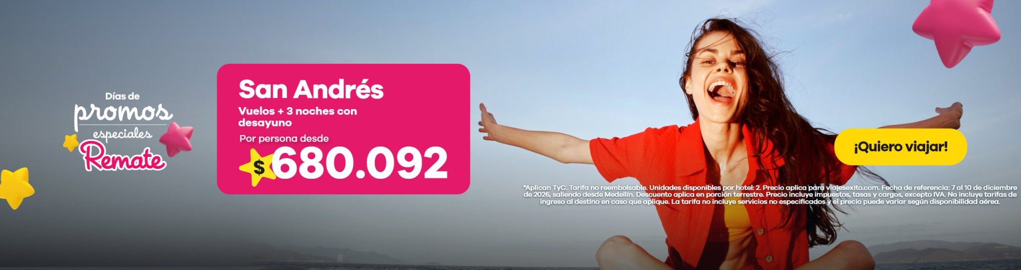 Días de promos especiales: paquete a San Andrés con desayuno incluido, vuelos y 3 noches en Zaba Beach House, por persona desde $680.092.