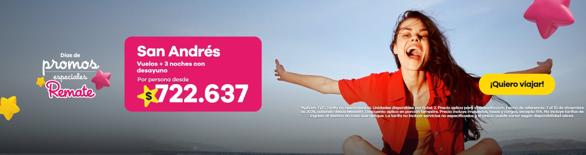 Días de promos especiales: paquete a San Andrés con desayuno incluido, vuelos y 3 noches en Zaba Beach House, por persona desde $722.637.