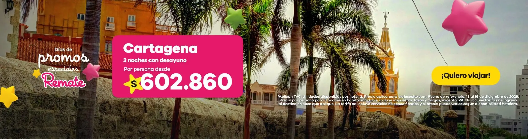 Días de promos especiales: Cartagena con desayuno incluido, 3 noches en Hotel Cartagena Plaza, por persona desde $602.860.