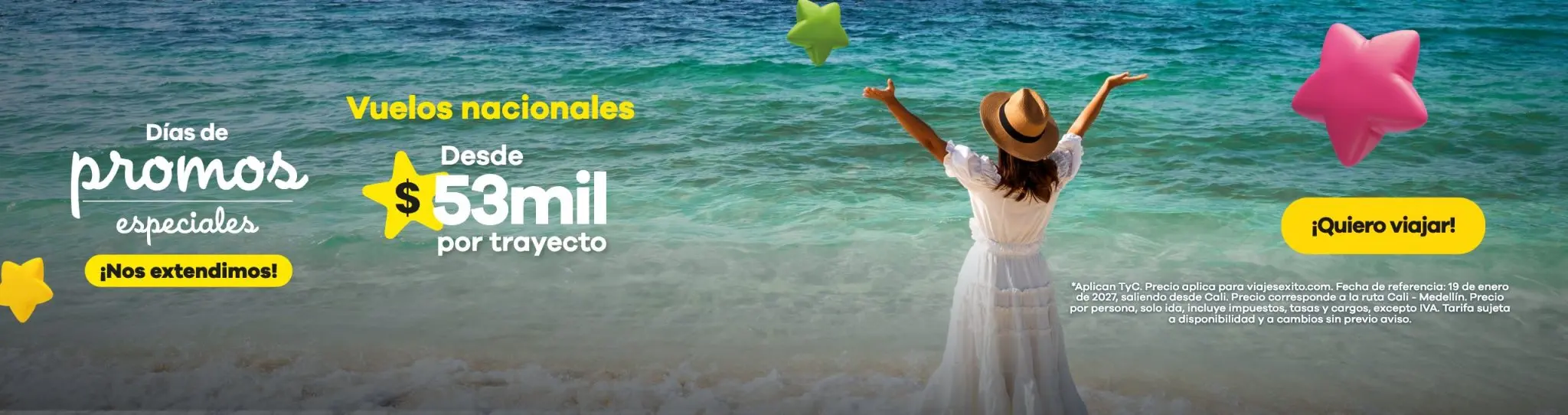 Días de promos especiales: vuelo Cali – Medellín directo, 19 de enero de 2027, por persona desde $52.360 solo ida.