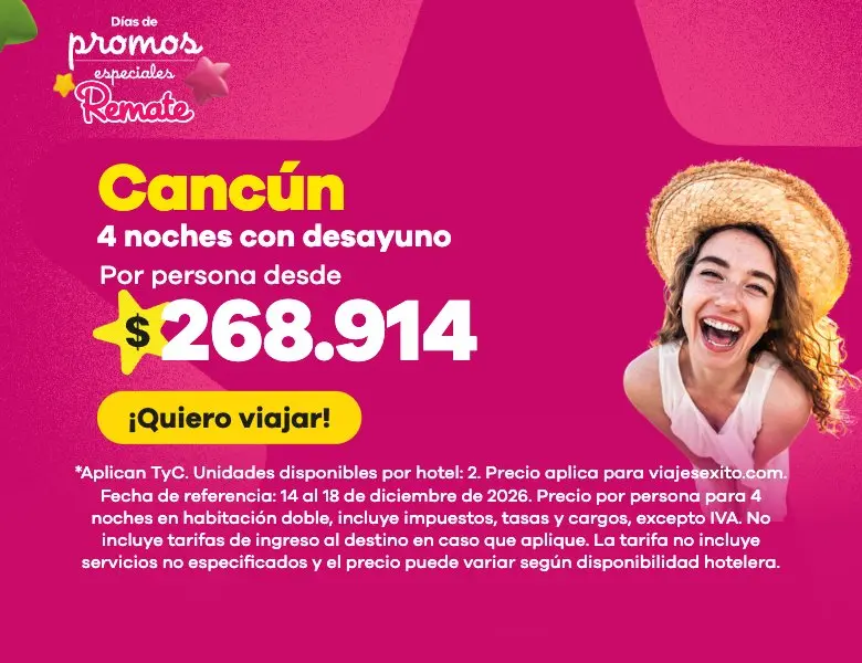 Días de promos especiales: Cancún con desayuno incluido, 4 noches en Casa Kaoba Hotel & Suites, por persona desde $268.914. (versión móvil)