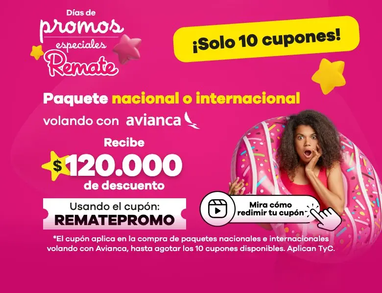 Cupón Remate: usa el código REMATEPROMO, hasta agotar los 10 cupones disponibles. (versión móvil)
