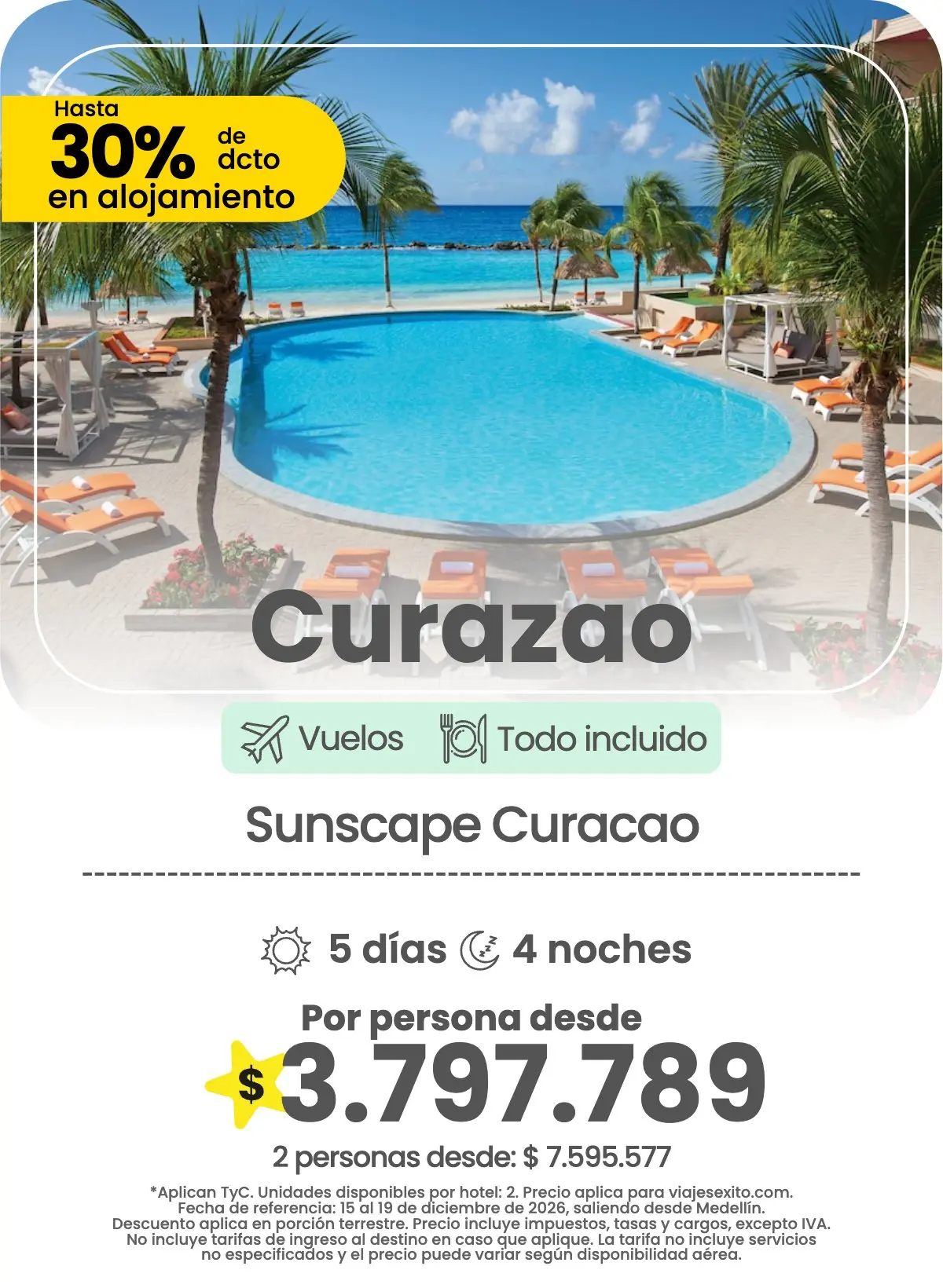 Oferta de paquete de viaje a Curazao