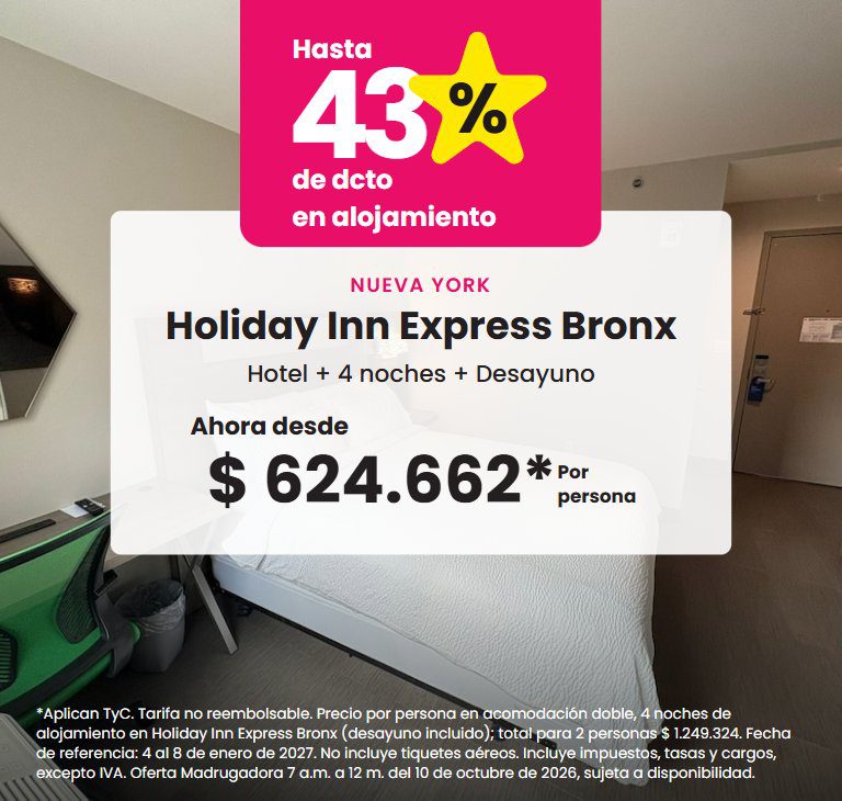Holiday Inn Express Bronx, Nueva York. Hotel con desayuno incluido, hasta 43 % de descuento en alojamiento. Ahora desde $624.662 por persona.