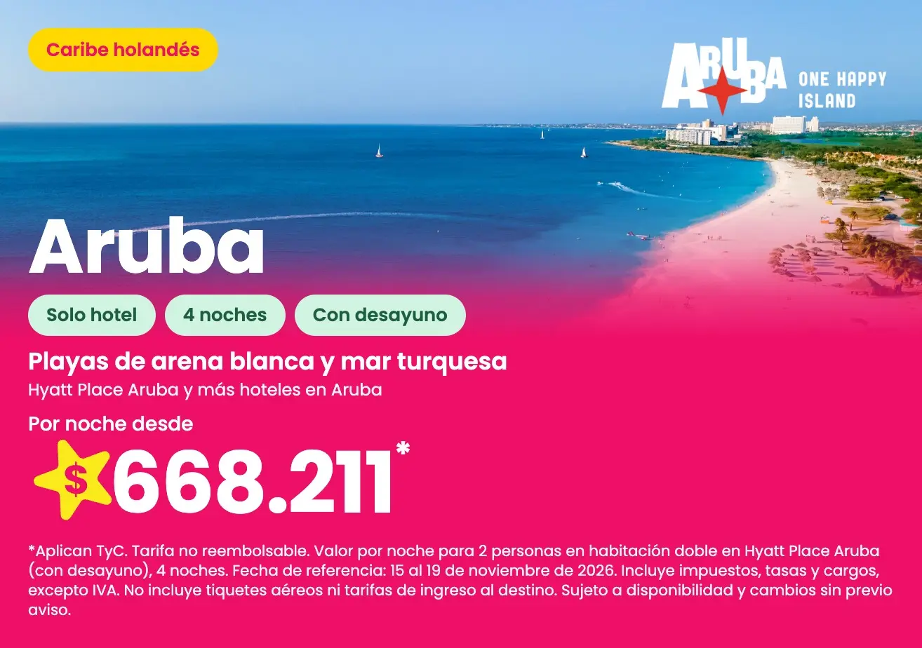 Hotel en Aruba: Hyatt Place Aruba, 4 noches con desayuno, del 15 al 19 de noviembre de 2026, por noche desde $668.211 para 2 personas