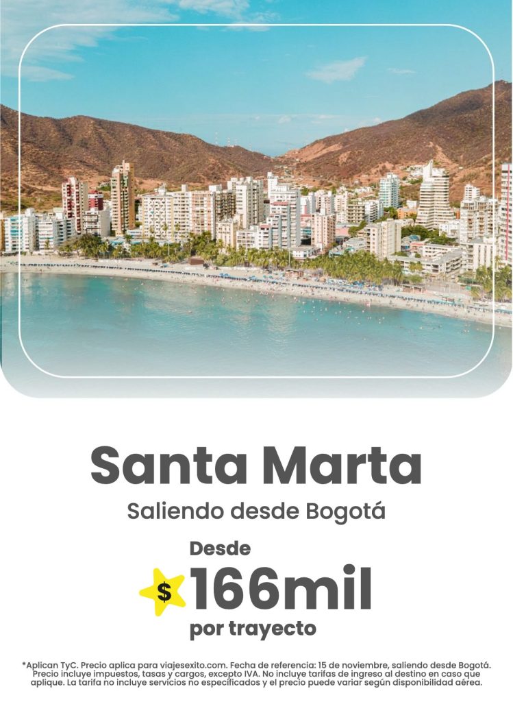 Viajes Éxito – Septiembre2026 vuelo bog santamarta 26oct