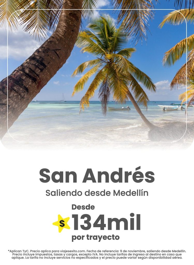 Viajes Éxito – Septiembre2026 vuelo mde sanandres 26oct