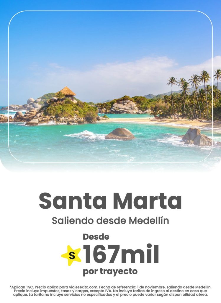 Viajes Éxito – Septiembre2026 vuelo mde santamarta 26oct