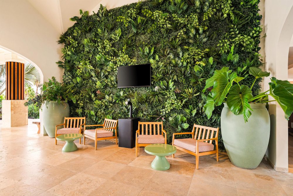 Sonesta Hotels & Resorts Livingstone Curacao en Curazao: lobby con muro vegetal