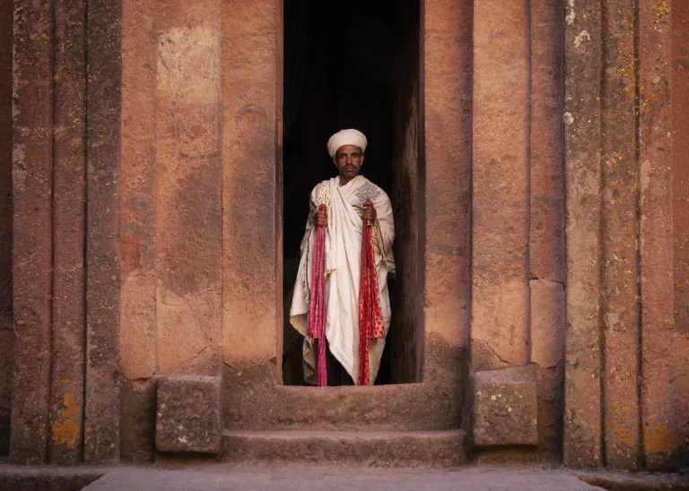 Iglesias monolíticas excavadas en la roca de Lalibela, Etiopía