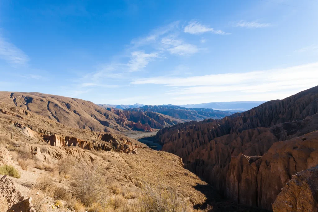 Cañón de la Quebrada de Palala con formaciones rocosas rojizas cerca de Tupiza, Bolivia
